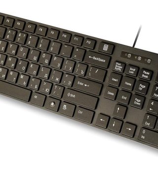 USB Keyboard with Russian English (Cyrillic) Letters/Characters- Full Size Slim Desktop Design